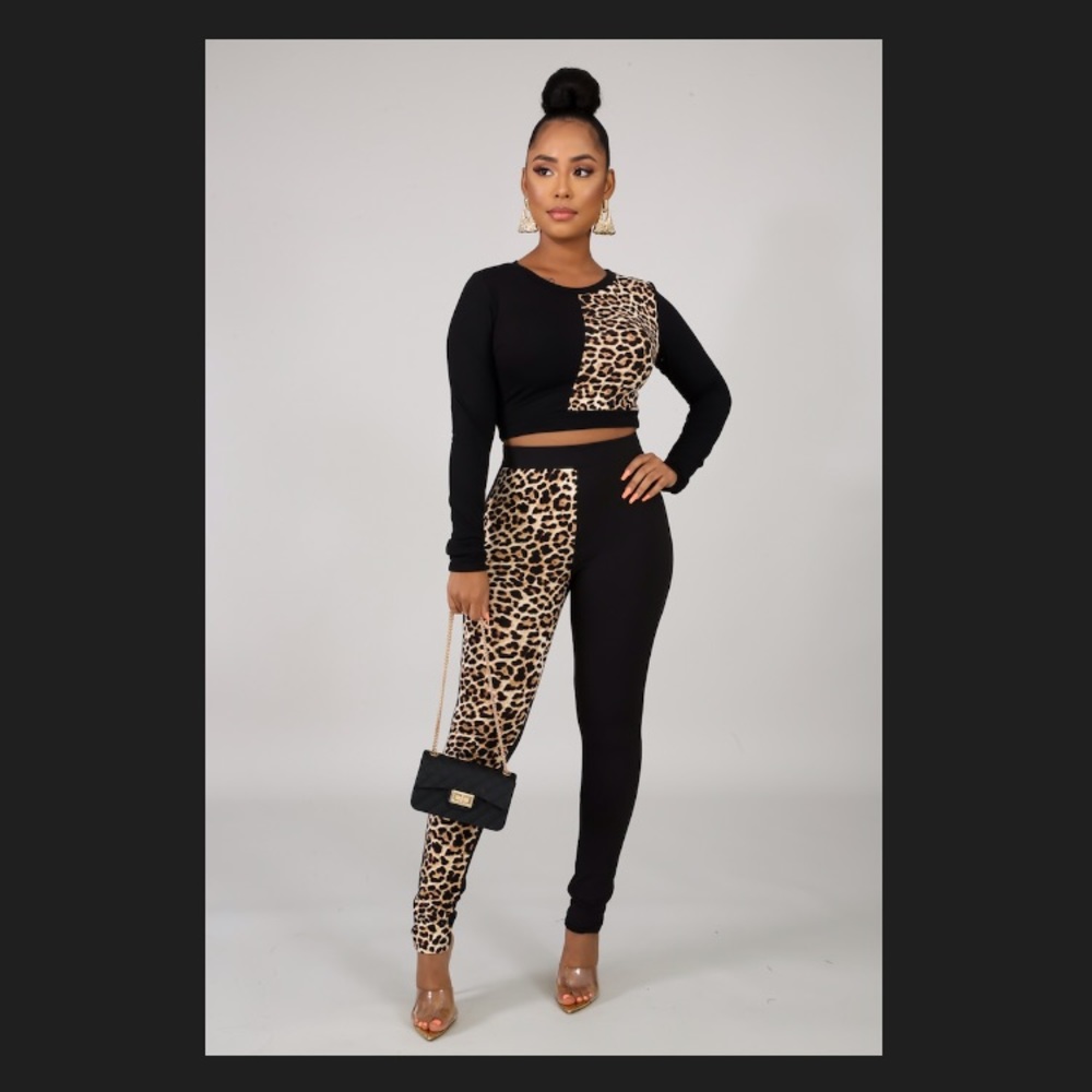 Half and Half leopard print set